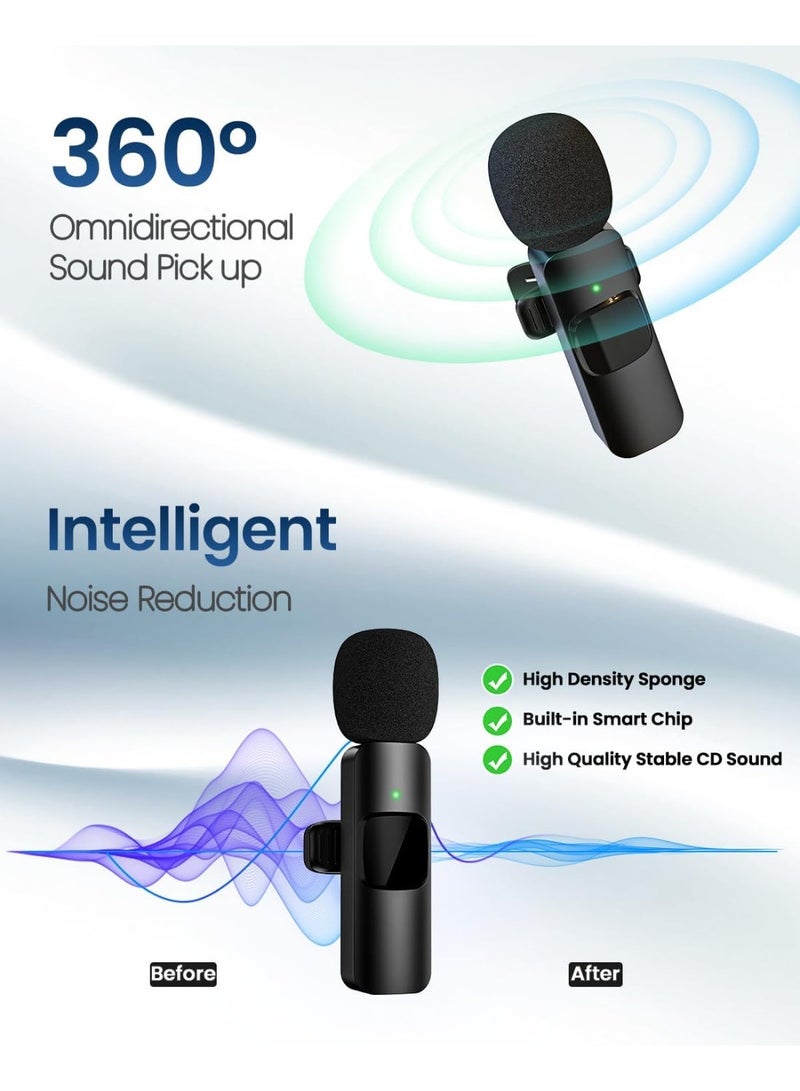 Mini Mic Pro Wireless Lavalier Microphone, Plug-Play Mini Mic with Noise Reduction, 2 USB-C Microphone for iPhone 15 iPad Android Phone PC and Laptop Video Recording Interview Vlogging - Image 5
