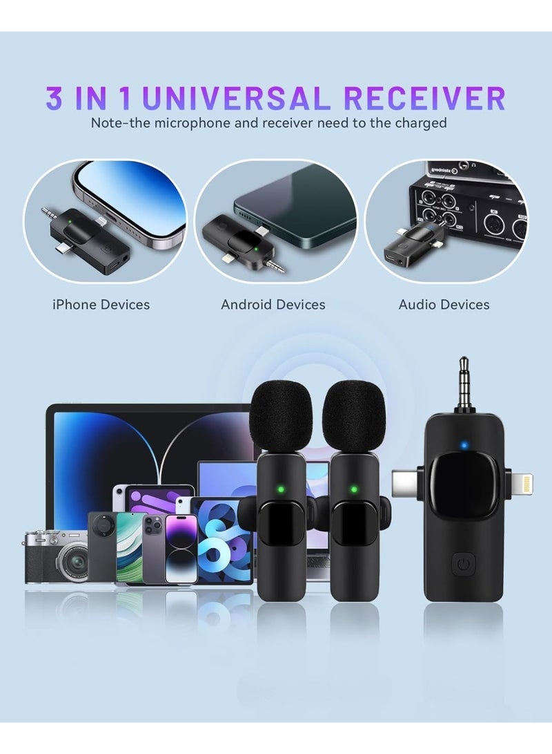 Mini Mic Pro Wireless Lavalier Microphone, Plug-Play Mini Mic with Noise Reduction, 2 USB-C Microphone for iPhone 15 iPad Android Phone PC and Laptop Video Recording Interview Vlogging - Image 2