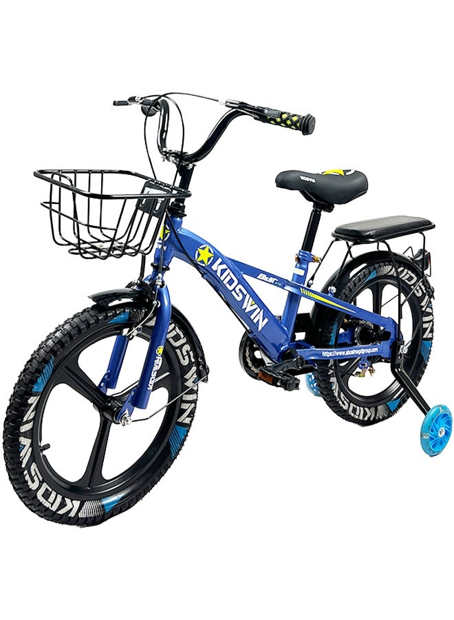 دراجة أطفال للأطفال، مقاس عجلات 16 بوصة، مناسبة للأولاد والبنات من عمر 3 إلى 8 سنوات، مزودة بعجلات مساعدة، وفرامل يدوية، وفرامل خلفية، وسلة قابلة للإزالة. دراجة أطفال من - Image 2