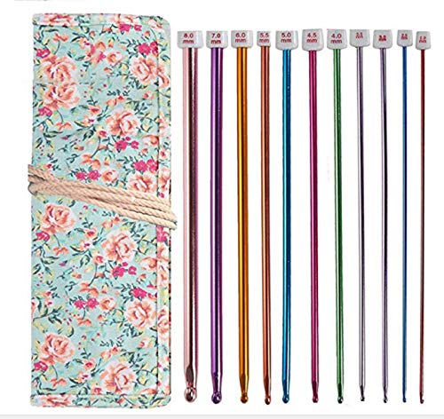 MosBug Tunisian Crochet Hooks Set Afghan Crochet Hooks Aluminum Needles Tools for Beginners+ Burable Cloth Case 11-Pack - Image 1