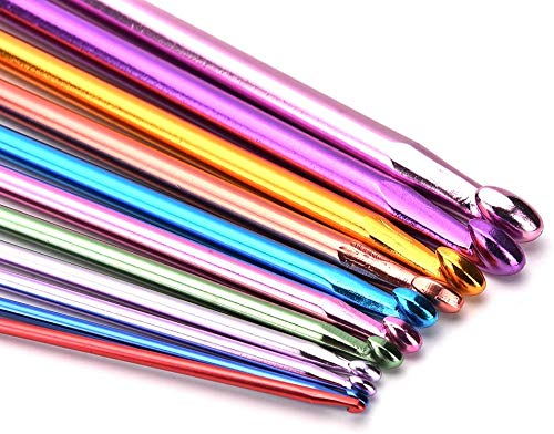 MosBug Tunisian Crochet Hooks Set Afghan Crochet Hooks Aluminum Needles Tools for Beginners+ Burable Cloth Case 11-Pack - Image 3