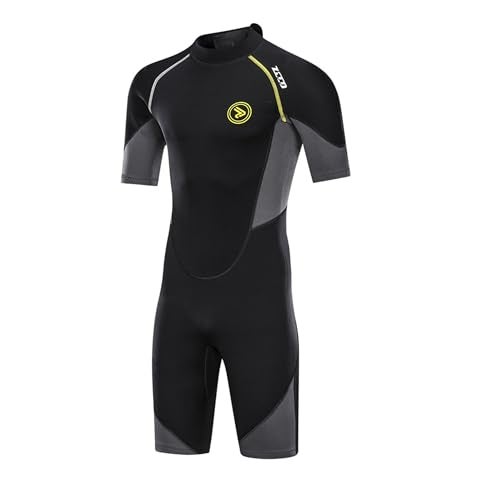ZCCO Men's Wetsuits 1.5mm Premium Neoprene Back Zip Shorty Dive Skin for Spearfishing,Snorkeling, Surfing,Canoeing,Scuba Diving Suits (1.5mm, XXXL) - Image 1