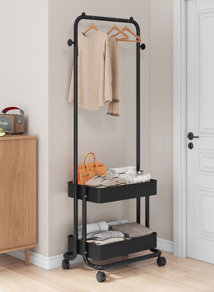 DubaiGallery Home Trolley Clothes Rack Simple Design Hanging Clothes Shelf Removable Storage Coat Rack Bedroom Coat Rack - Image 4
