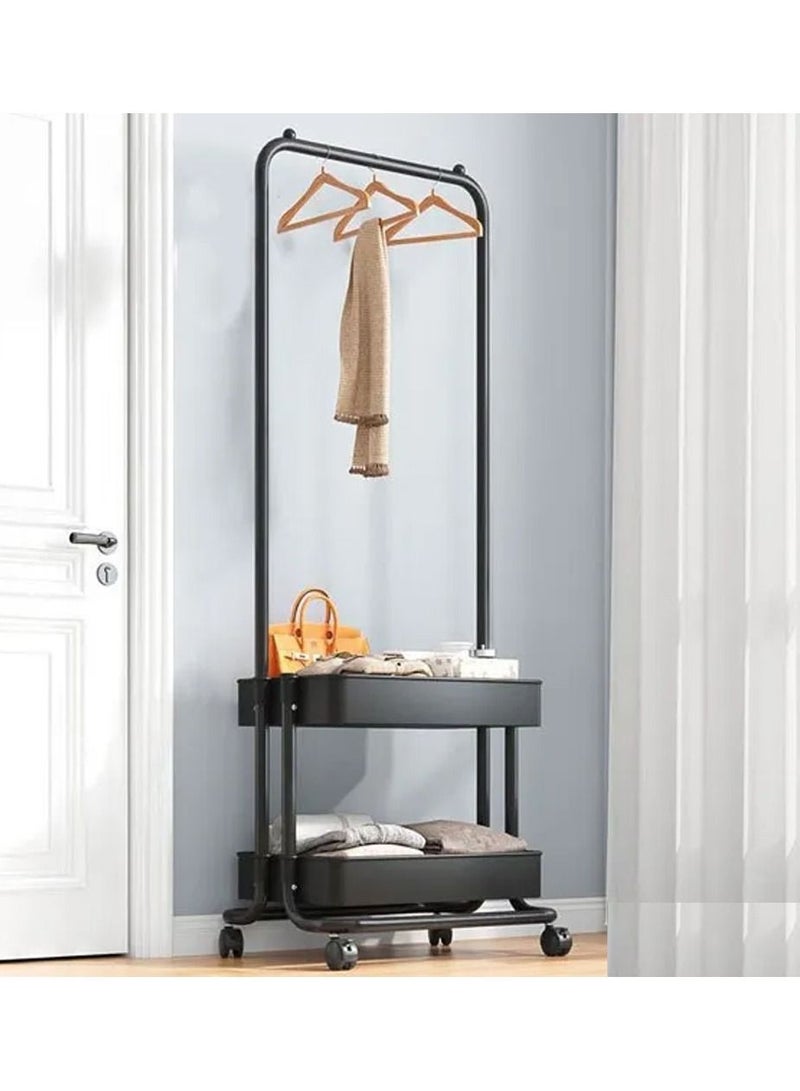 DubaiGallery Home Trolley Clothes Rack Simple Design Hanging Clothes Shelf Removable Storage Coat Rack Bedroom Coat Rack - Image 1