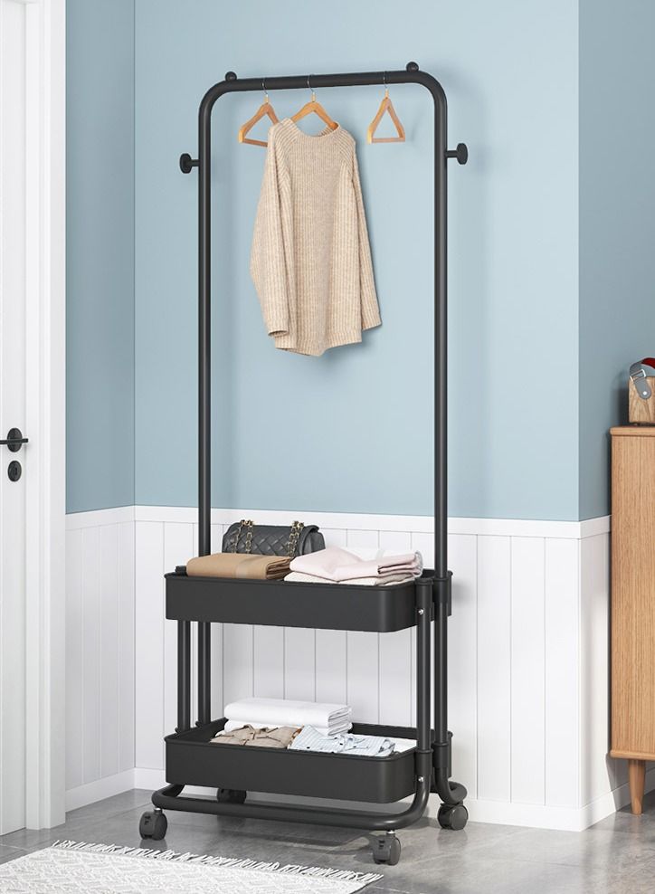 DubaiGallery Home Trolley Clothes Rack Simple Design Hanging Clothes Shelf Removable Storage Coat Rack Bedroom Coat Rack - Image 3