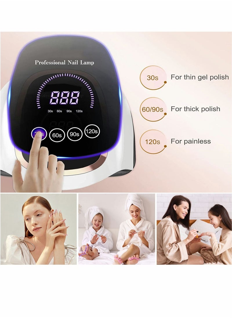 Captaintech - Professional Gel Polish LED Nail Drying Lamp Dryer 168W UV with LCD Touch Screen 4 Timer Setting Auto Sensor for Manicure Salon Curing Pedicure Arts Tools - Image 1