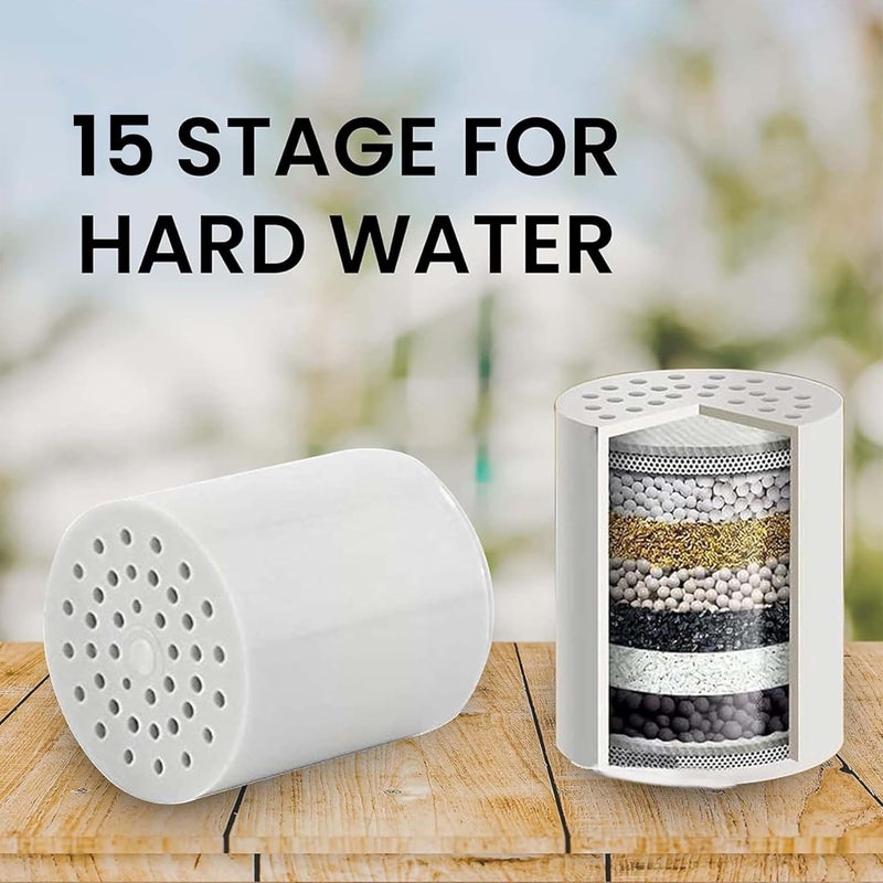 PJET Shower Filter Cartridge 15 Water Filter Cartridge Hard Water Shower Purification Water Filter Shower White - Image 3