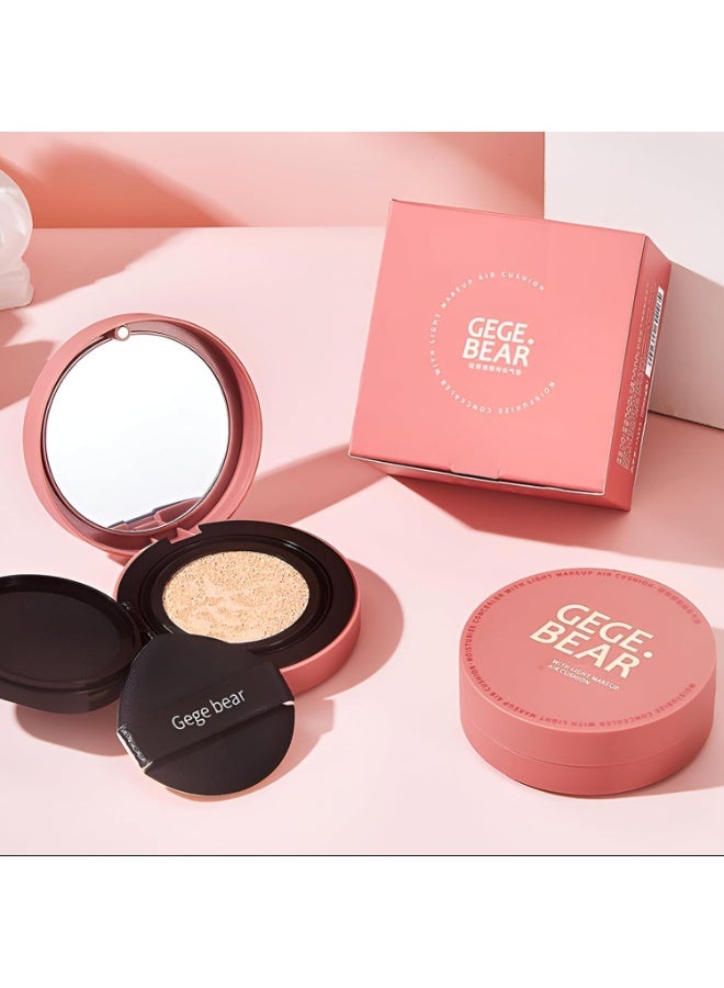 Gege Bear Air Cushion Foundation | High Coverage Liquid | Waterproof Long Lasting | Moisturizing Dewy With Refillable | Superstay Airbrush | Colour Changing Performance | Super Blendable | Serum Glow | 2 Shades Ivory Natural Compact | Best Face Makeup Foundation For Womens (02#Natural, 26g) - Image 1