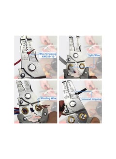 PROMASS promass Multifunctional Wire Stripper and Cutter Pliers for 8-22 AWG Wires, Cable Crimper and Splitter, Essential Tool for Electricians and DIY Enthusiasts  - Image 3