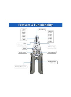 PROMASS promass Multifunctional Wire Stripper and Cutter Pliers for 8-22 AWG Wires, Cable Crimper and Splitter, Essential Tool for Electricians and DIY Enthusiasts  - Image 2