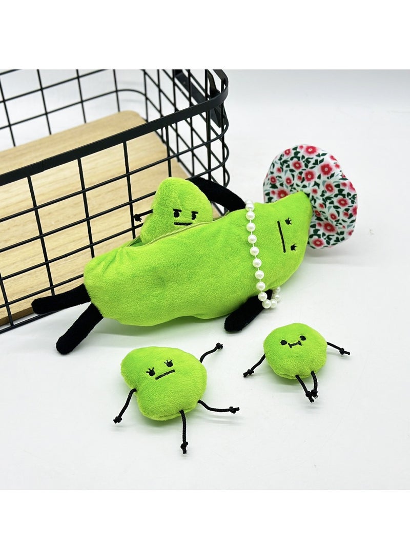 general Secret Staycation Edamame Family Plush, soft cuddle plush toy, children's birthday holiday gift - Image 3