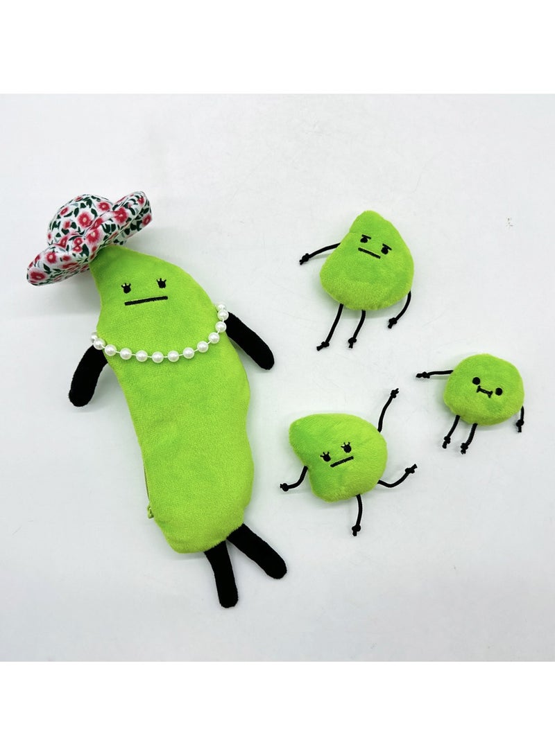 general Secret Staycation Edamame Family Plush, soft cuddle plush toy, children's birthday holiday gift - Image 4