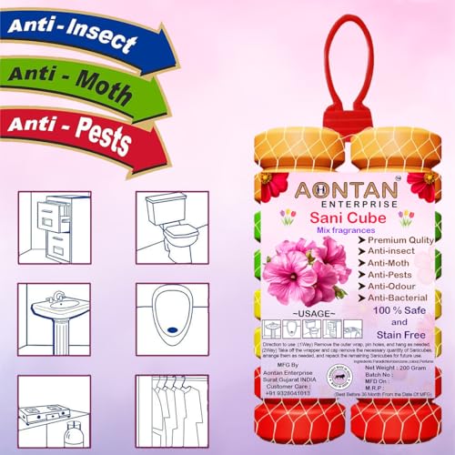 AONTAN ENTERPRISE Urinal Cubes, Air Freshener For Bathroom, Toilet, ShoeRack, Cupboard, Washroom, Wardrobe | Sweet Floral Fragrance 200gm Each Pack Of 4 100% Safe and Stain Free - Image 5