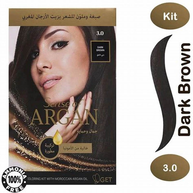 ARGAN  HAIR COLORING 3.0 DARK BROWN 75ML - Image 1