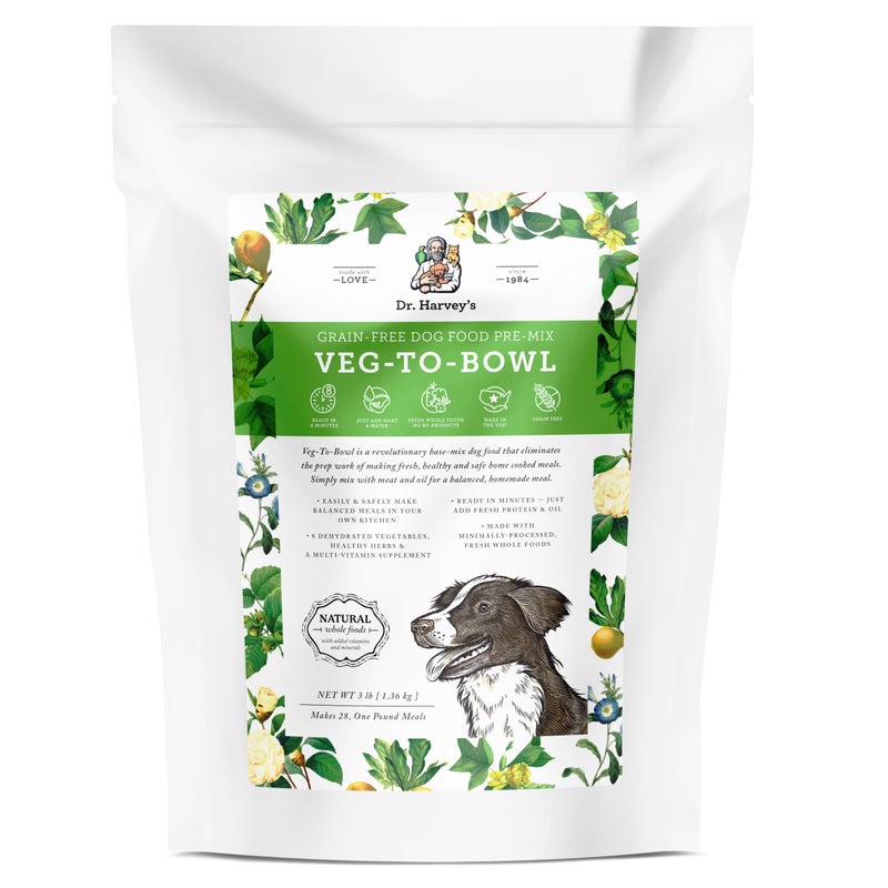 Dr. Harvey's Dr Harveys VegtoBowl Dog Food Human Grade Dehydrated Base Mix for Dogs Grain Free Holistic Mix 3 Pound
