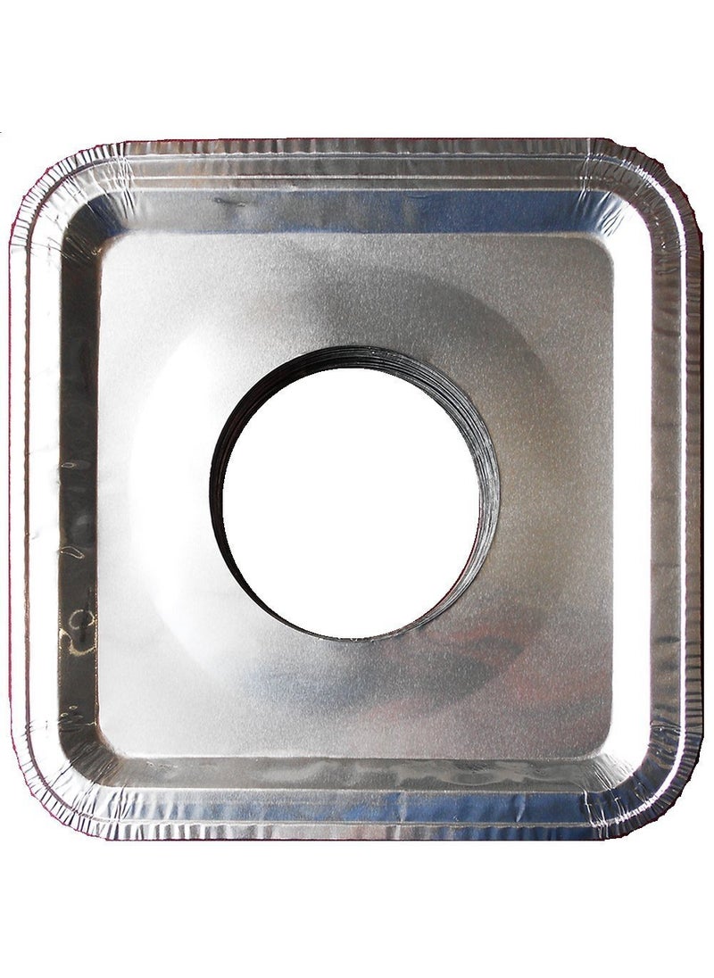 Top Grade Top Grade Aluminum Foil Square Stove Burner Covers  Universal Size Disposable Bib Liners for Gas Burner Pack of 16 
