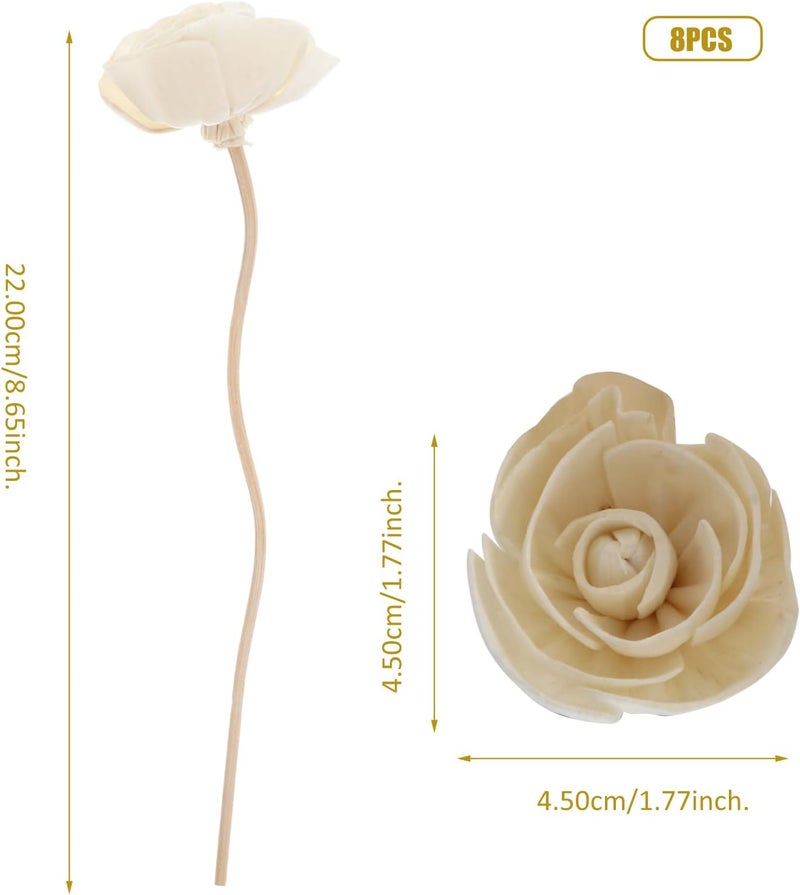 YARNOW 8pcs Diffuser Sticks Wood Rose Flower Rattan Essential Oil Aroma Diffuser Sticks for Home Fragrance - Image 4