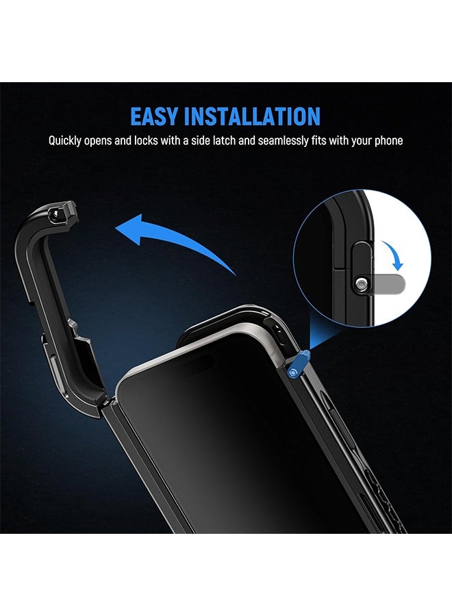 NEEWER 15 Pro Cage 【2nd Gen】, Video Rig Phone Stabilizer with Quick Release Side Handle, 67mm Filter Adapter, 17mm Lens Backplate, T Mount Lens Adapter Compatible with Moment, PA043+PA045B - Image 2