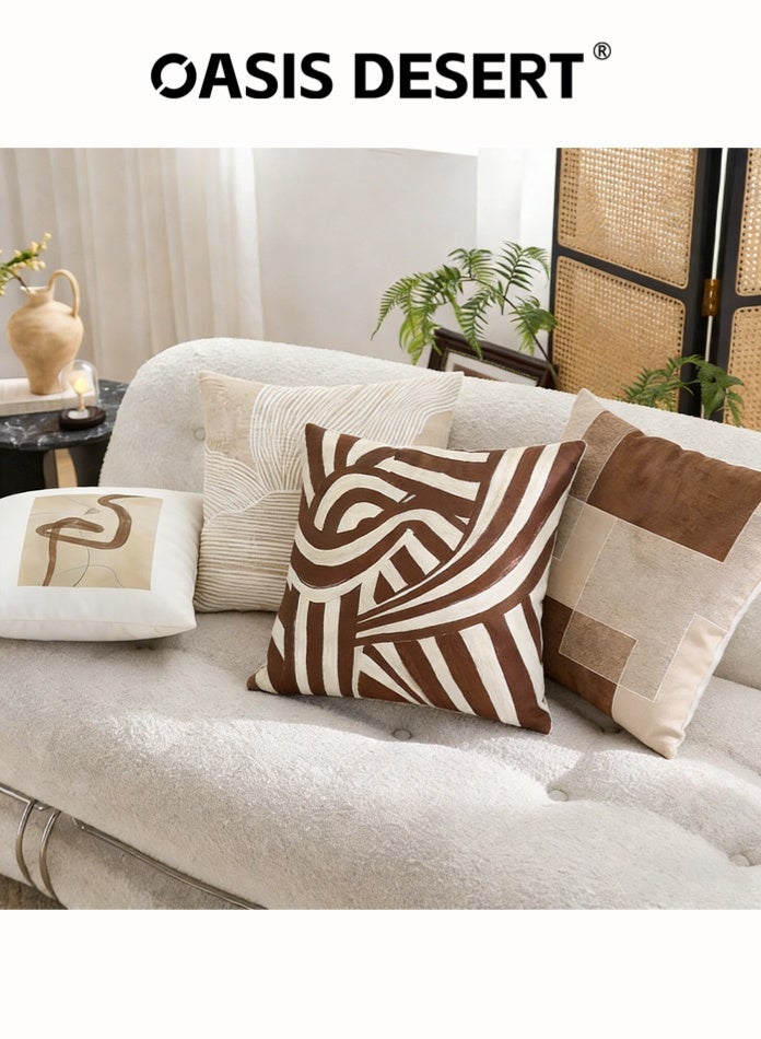 OASIS DESERT Cushion Covers Set of 4, Throw Pillow Cover, Abstract Modern Decorative Couch Pillow Case 45cm x 45cm, For Living Room Sofa Car Couch Bed Pillowcases （Double Sided Pattern） - Image 4