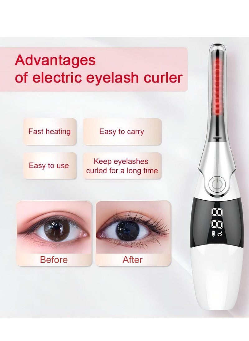 SYOSI - Heated Eyelash Curlers - Fast Heat up Within 10s - 24 Hours Long Lasting - Rechargeable Electric Eyelash Curler with Type-C, Anti-Burn Mini Lash Curler with LED Display, Eyelash Curler Lash Lift Kit - Image 1