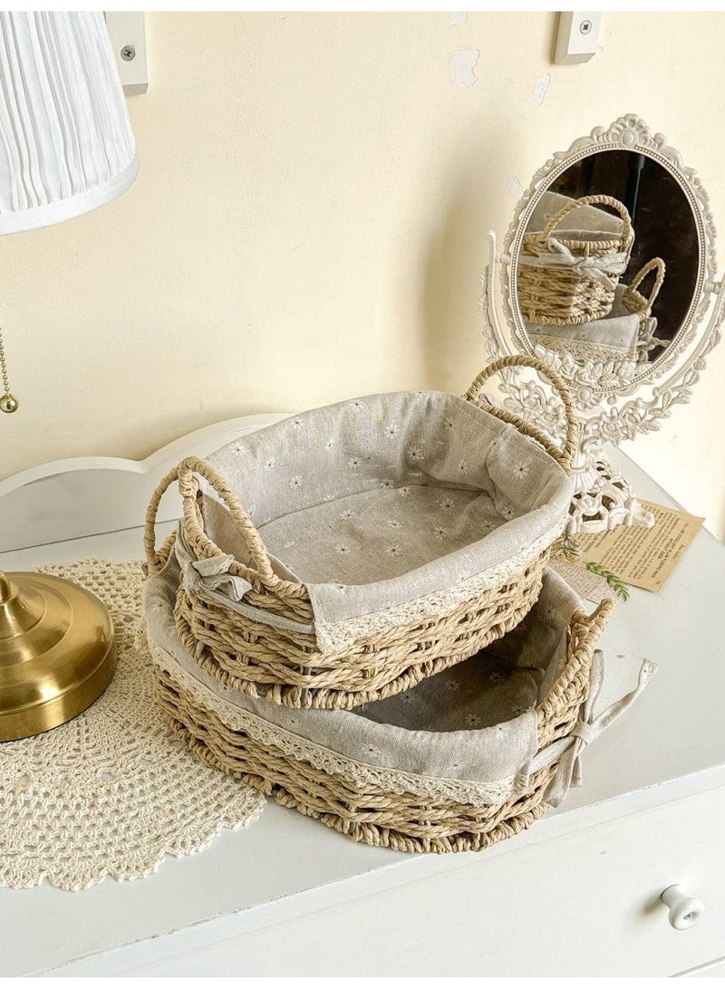 Set of 2 woven rattan baskets - Image 3