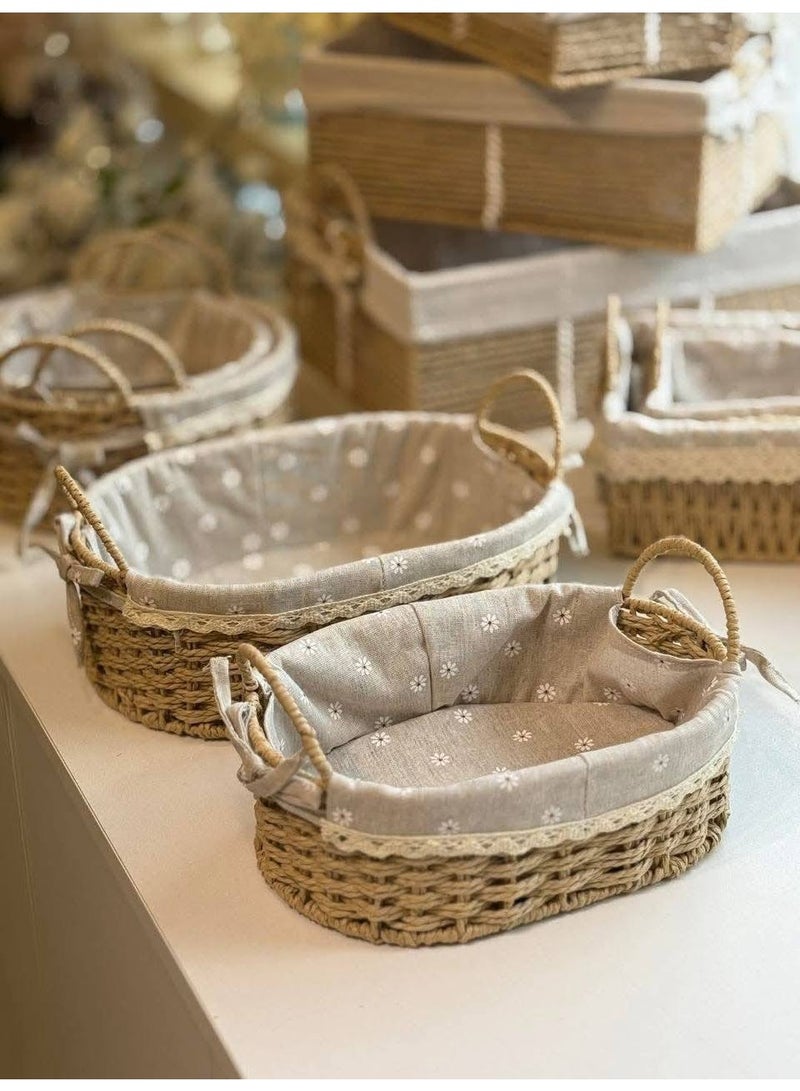 Set of 2 woven rattan baskets - Image 1