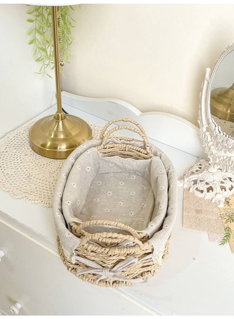 Set of 2 woven rattan baskets - Image 4
