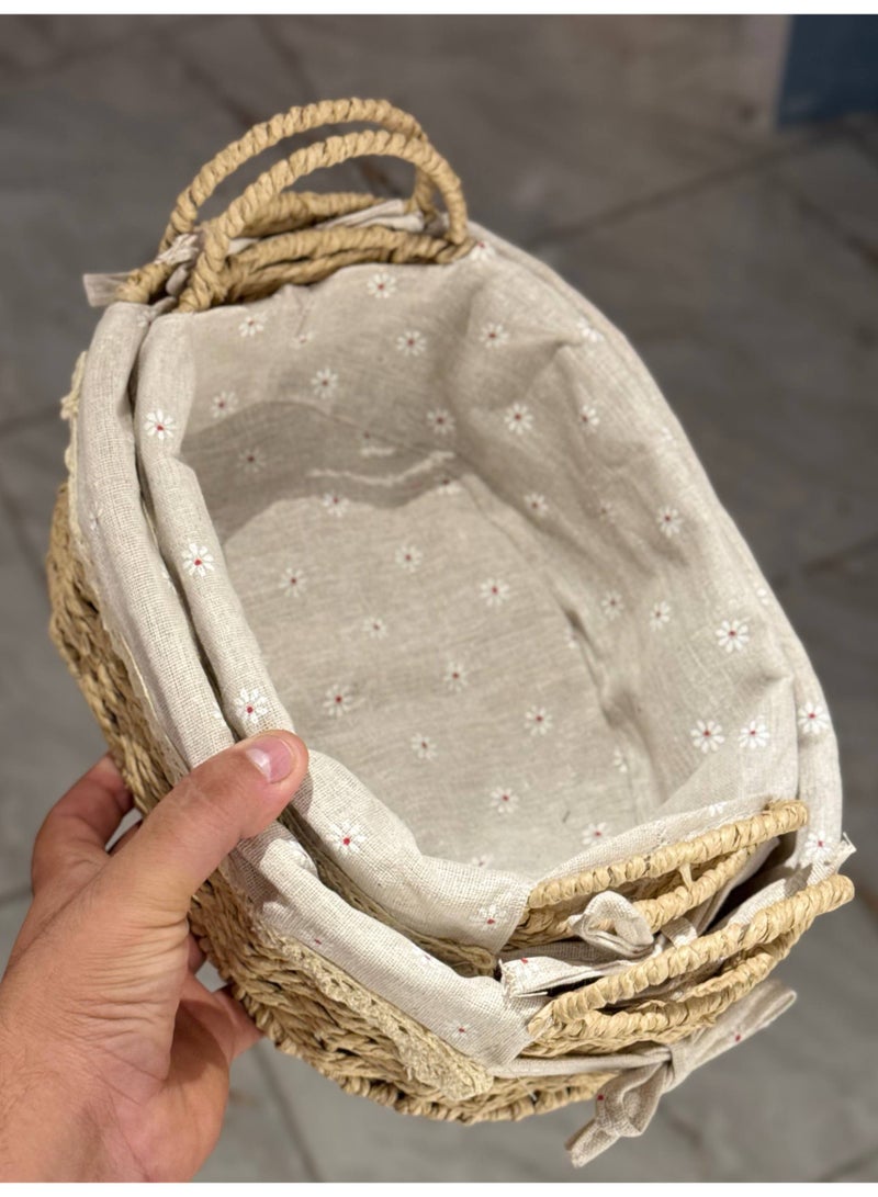 Set of 2 woven rattan baskets - Image 5