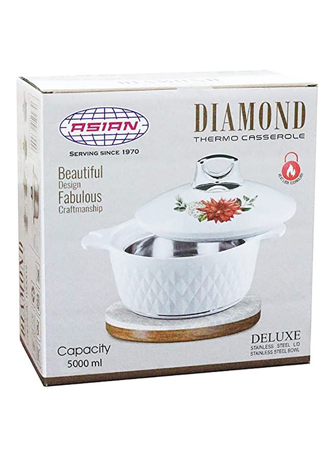 Asian Casserole Steel Insulated Hotpot Diamond Beige (5000 Ml)  - Image 4