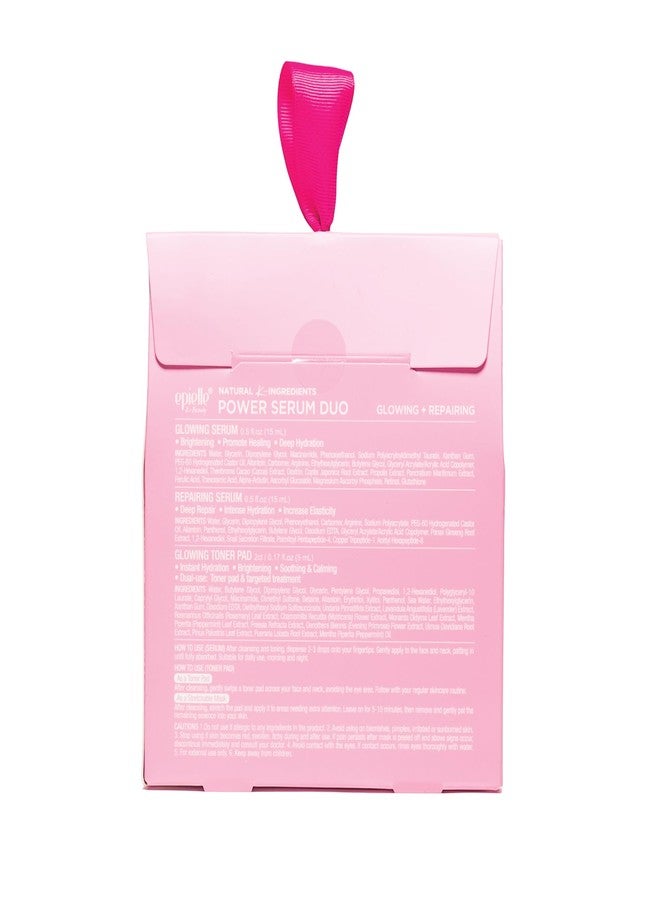 Epielle Power Serum Duo with Glowing Toner Pads, Glowing & Repairing Serums with Niacinamide & Snail Mucin, Skincare Set, Vegan & Cruelty-Free, Korean Skin Care - Image 2