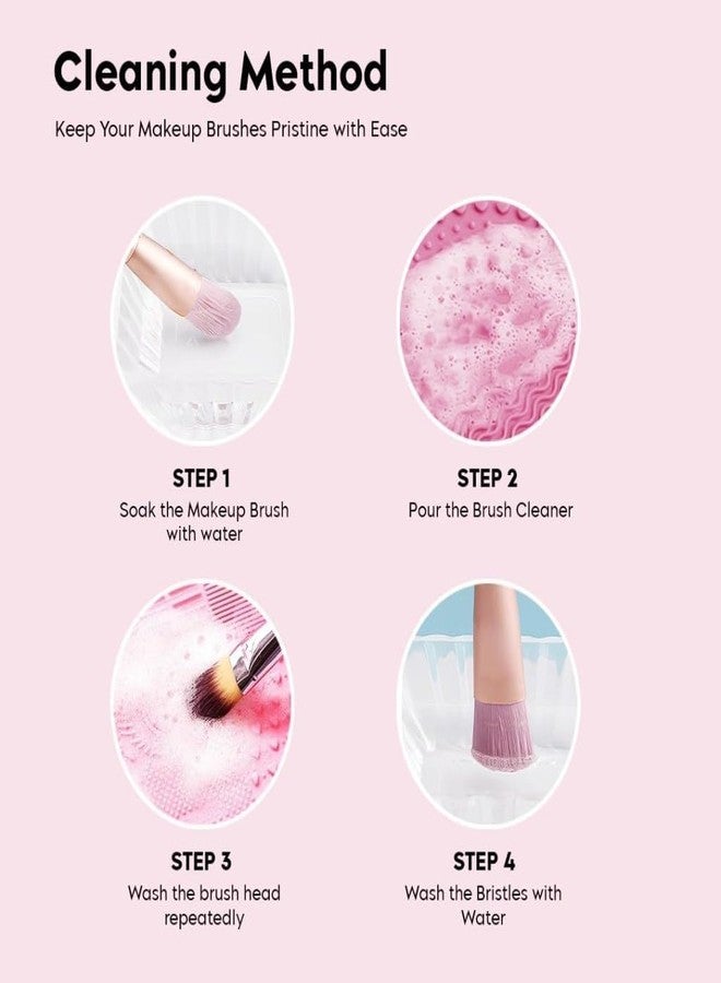 ODMART Silicone Makeup Brush Cleaning Mat, Makeup Brush Cleaner, Cosmetic Spa Brush Cleaning Mat Portable Washing Tool Scrubber with Suction Cup - Image 5