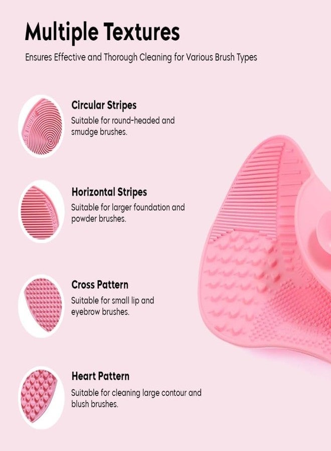 ODMART Silicone Makeup Brush Cleaning Mat, Makeup Brush Cleaner, Cosmetic Spa Brush Cleaning Mat Portable Washing Tool Scrubber with Suction Cup - Image 4