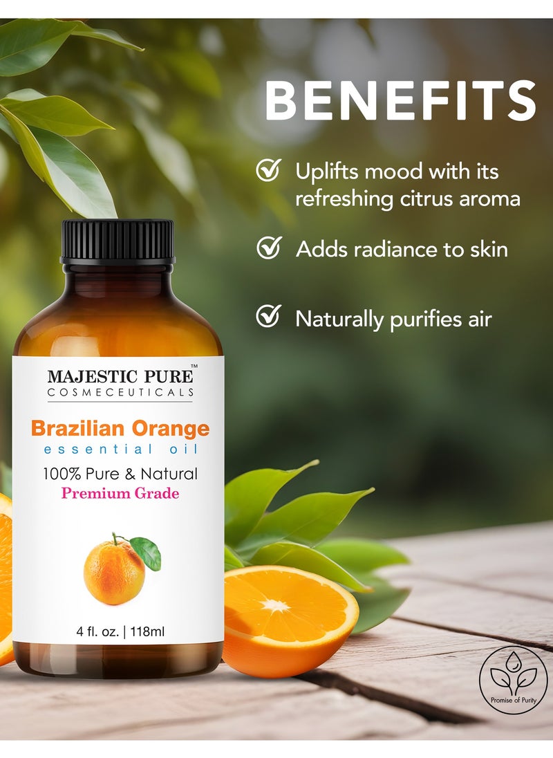 Majestic Pure Brazilian Orange Essential Oil - 118 ml | 100% Pure and Natural | Premium Grade Essential Oils for Aromatherapy, Diffusers, Skin, Massage and Humidifiers |  - Image 4
