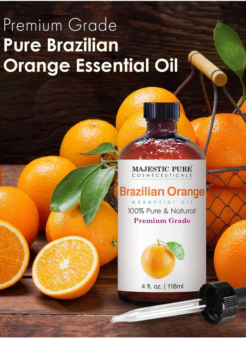 Majestic Pure Brazilian Orange Essential Oil - 118 ml | 100% Pure and Natural | Premium Grade Essential Oils for Aromatherapy, Diffusers, Skin, Massage and Humidifiers |  - Image 3