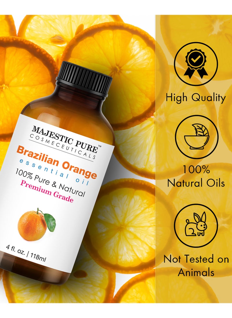 Majestic Pure Brazilian Orange Essential Oil - 118 ml | 100% Pure and Natural | Premium Grade Essential Oils for Aromatherapy, Diffusers, Skin, Massage and Humidifiers |  - Image 2