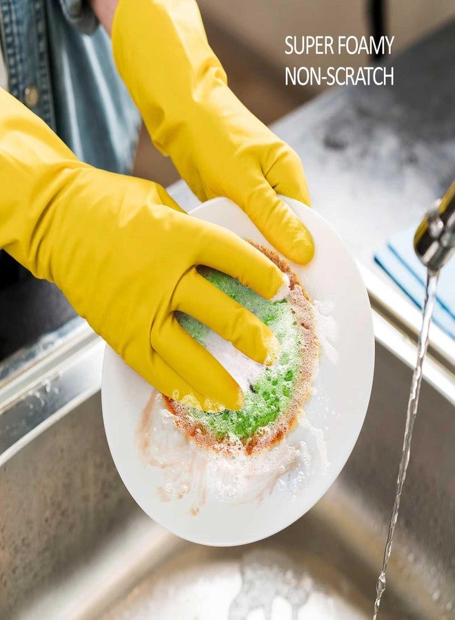 SERENITA 10 Pieces Big Size Fruit Dish Scrubber Non Scratch Kitchen Cleaning Sponge Double Layered No Odor Cloths for Washing Dishes Cookware, Tubs, Sinks - Image 2