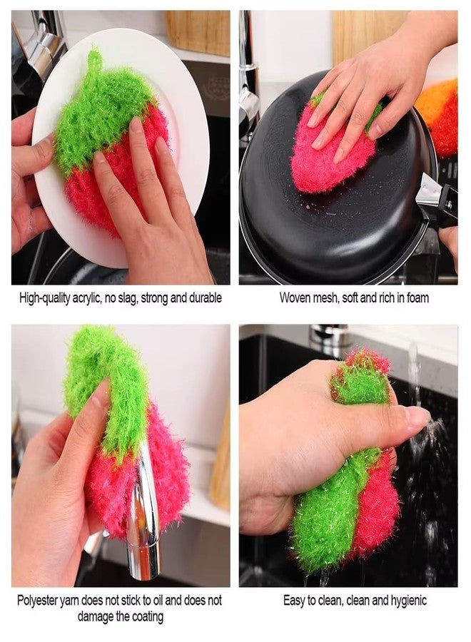 SERENITA 10 Pieces Big Size Fruit Dish Scrubber Non Scratch Kitchen Cleaning Sponge Double Layered No Odor Cloths for Washing Dishes Cookware, Tubs, Sinks - Image 3
