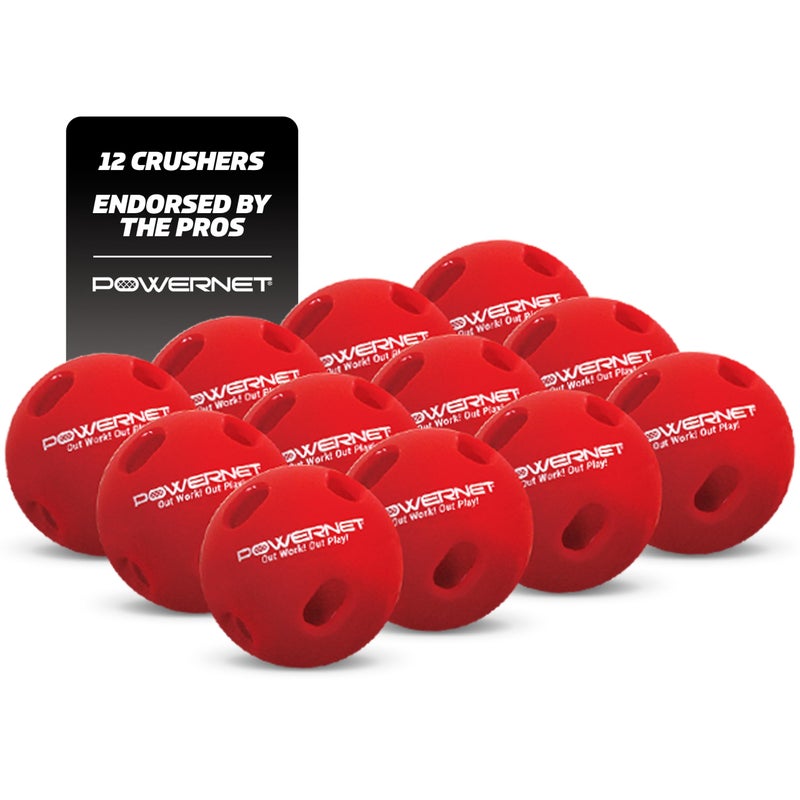 PowerNet Crusher Training Baseballs, Hitting Trainer for Improved Speed, Power & Coordination, Batting Practice Baseballs 12PK (Red) - Image 1