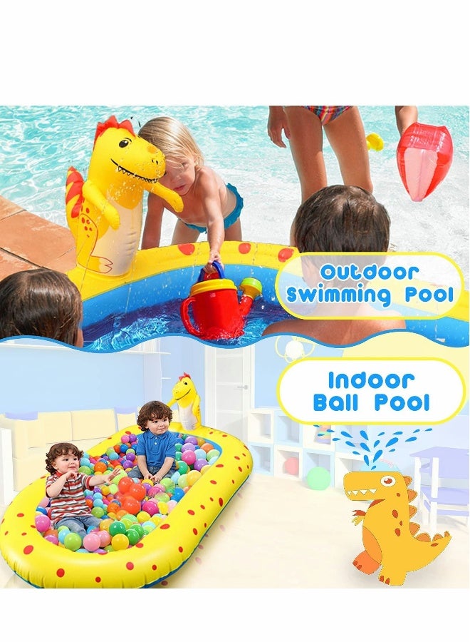 Inflatable Kiddie Pool Sprinkler, 3 in 1 Outdoor Water Toys for Kids Toddlers Summer Outside Backyard Splash Play mat 2-13 Years Old Boys and Girls - Image 2