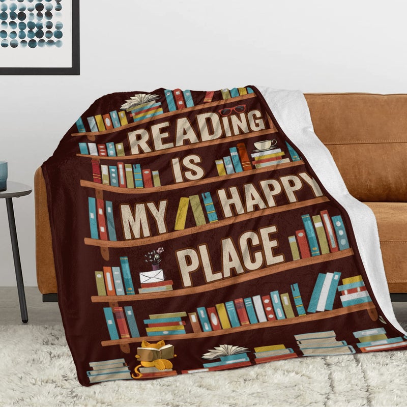 CUJUYO Book Lovers Gifts Blanket - Librarian Gifts Throw Blanket 40""x50"" - Book Club Gifts for Reading Lover Bookish - Literary Gifts Ideas - Best Bookworm Gifts on Birthday Christmas Graduation - Image 3