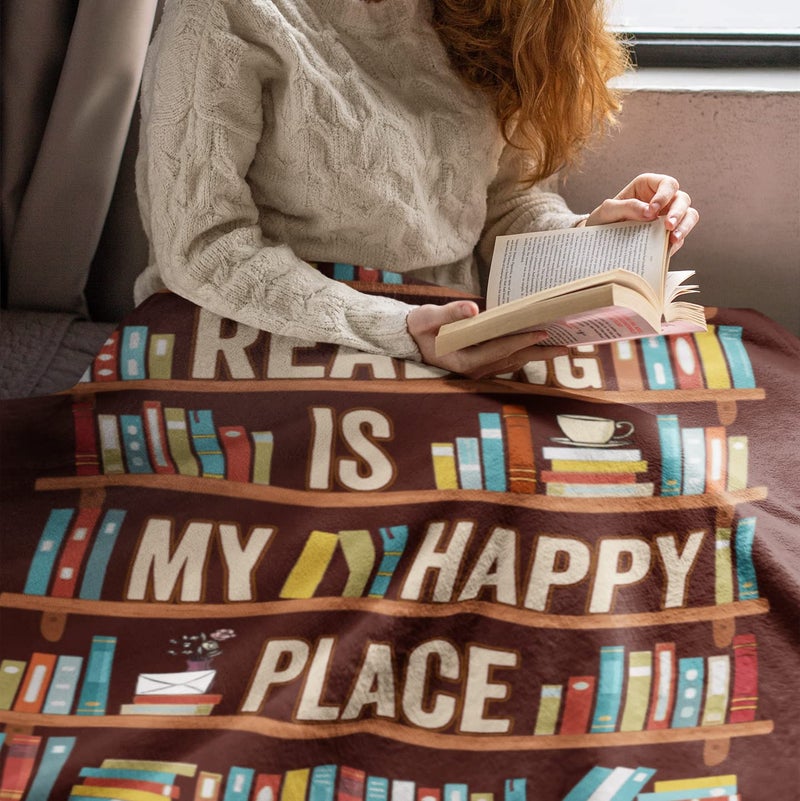 CUJUYO Book Lovers Gifts Blanket - Librarian Gifts Throw Blanket 40""x50"" - Book Club Gifts for Reading Lover Bookish - Literary Gifts Ideas - Best Bookworm Gifts on Birthday Christmas Graduation - Image 5