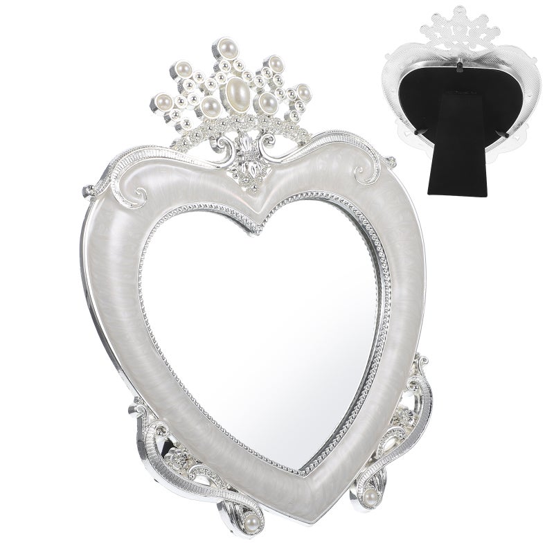 Resin Photo Frame Heart Shaped Photo Holder Desktop Decoration Practical Frame White (6 Inches) - Image 3