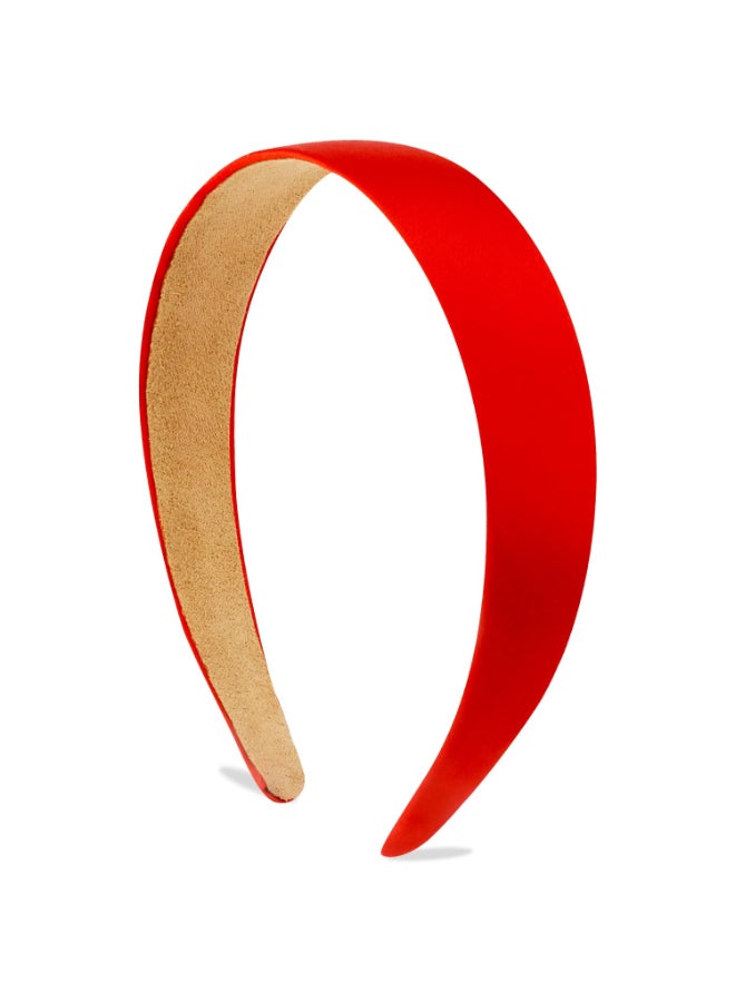 Atoden Satin Red Headbands for Women 118 Inch Wide Thin Hard Headbands Non Slip Ribbon Hair Bands Plain Head Band for Crafts DIY Costume Holiday Christmas Gifts Hair Accessories - Image 2