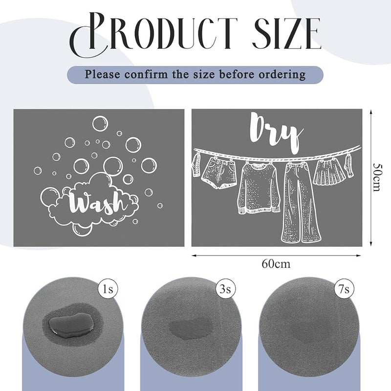 TERRIFI Non-Slip Washer & Dryer Top Covers, Quick-Dry Protective Mat, Protective Cover Pad, Waterproof Dust Proof Pad for Laundry Room & Kitchen Appliances, EVA Material(Grey, 2-Pack, 60x50cm) - Image 2