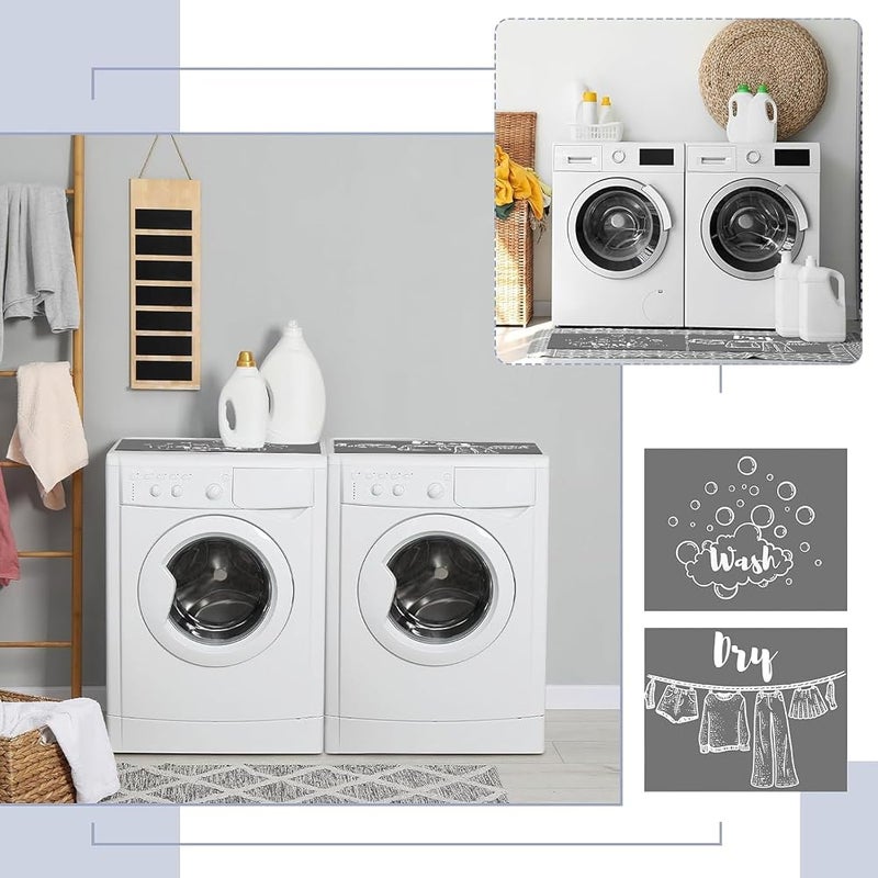 TERRIFI Non-Slip Washer & Dryer Top Covers, Quick-Dry Protective Mat, Protective Cover Pad, Waterproof Dust Proof Pad for Laundry Room & Kitchen Appliances, EVA Material(Grey, 2-Pack, 60x50cm) - Image 5