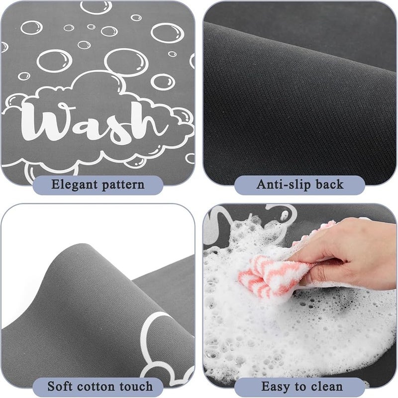 TERRIFI Non-Slip Washer & Dryer Top Covers, Quick-Dry Protective Mat, Protective Cover Pad, Waterproof Dust Proof Pad for Laundry Room & Kitchen Appliances, EVA Material(Grey, 2-Pack, 60x50cm) - Image 3