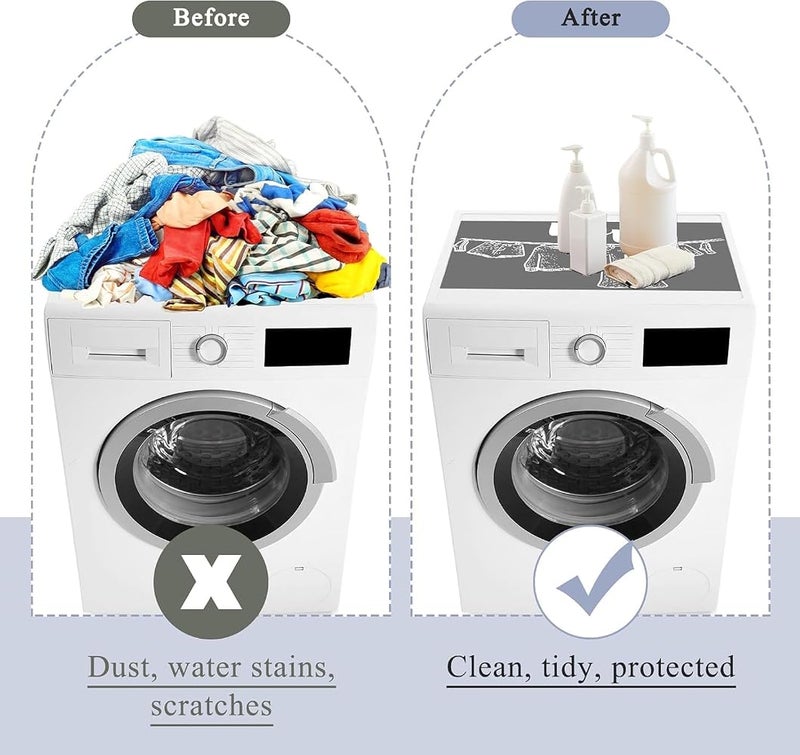 TERRIFI Non-Slip Washer & Dryer Top Covers, Quick-Dry Protective Mat, Protective Cover Pad, Waterproof Dust Proof Pad for Laundry Room & Kitchen Appliances, EVA Material(Grey, 2-Pack, 60x50cm) - Image 4