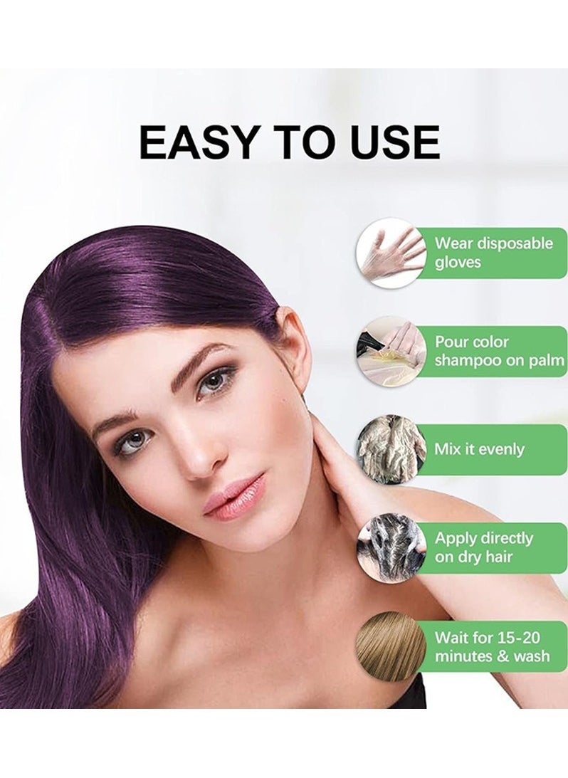 POLAR Hair Dye Shampoo, Natural Hair Color Shampoo For Gray Hair Coverage, Haircare Suitable For Women & Men 200ml (Purple) - Image 5