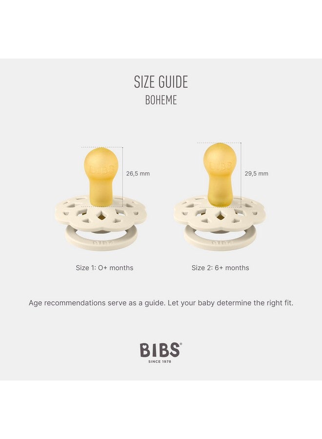 بيبس لهايات BIBS - مجموعة بوهيم | لهاية أطفال خالية من مادة BPA | صُنعت في الدنمارك | طقم من لهايتين فاخرتين بلون السحاب/الوردي | مقاس من 0 إلى 6 أشهر - Image 2