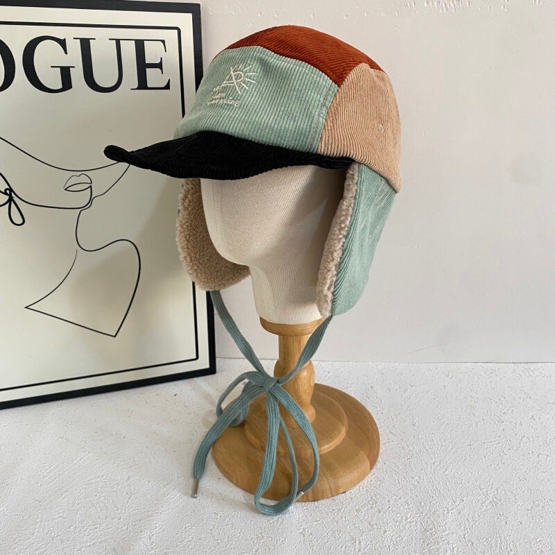 Color Block Trapper Hat Unisex Winter Lightweight Ski Hat Fleece - Image 2
